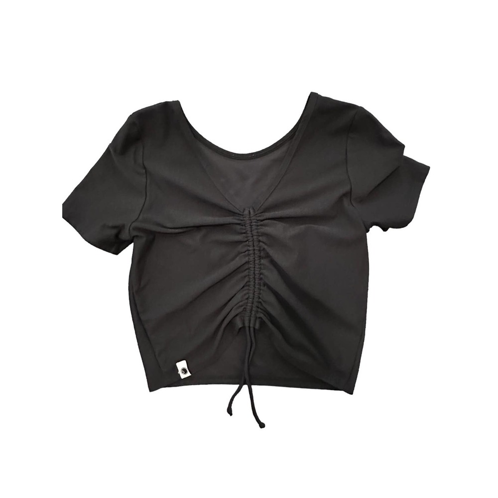 Five dancewear 5 black airbrush dance top cinch middle